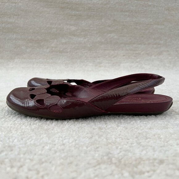Cole Haan Patent Leather Slingback Sandals Flats Shoes 5.5 - Picture 1 of 9